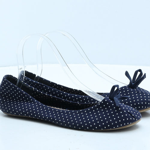 Atmosphere Womens Blue Polka Dot Fabric Ballet Flat UK 5 38