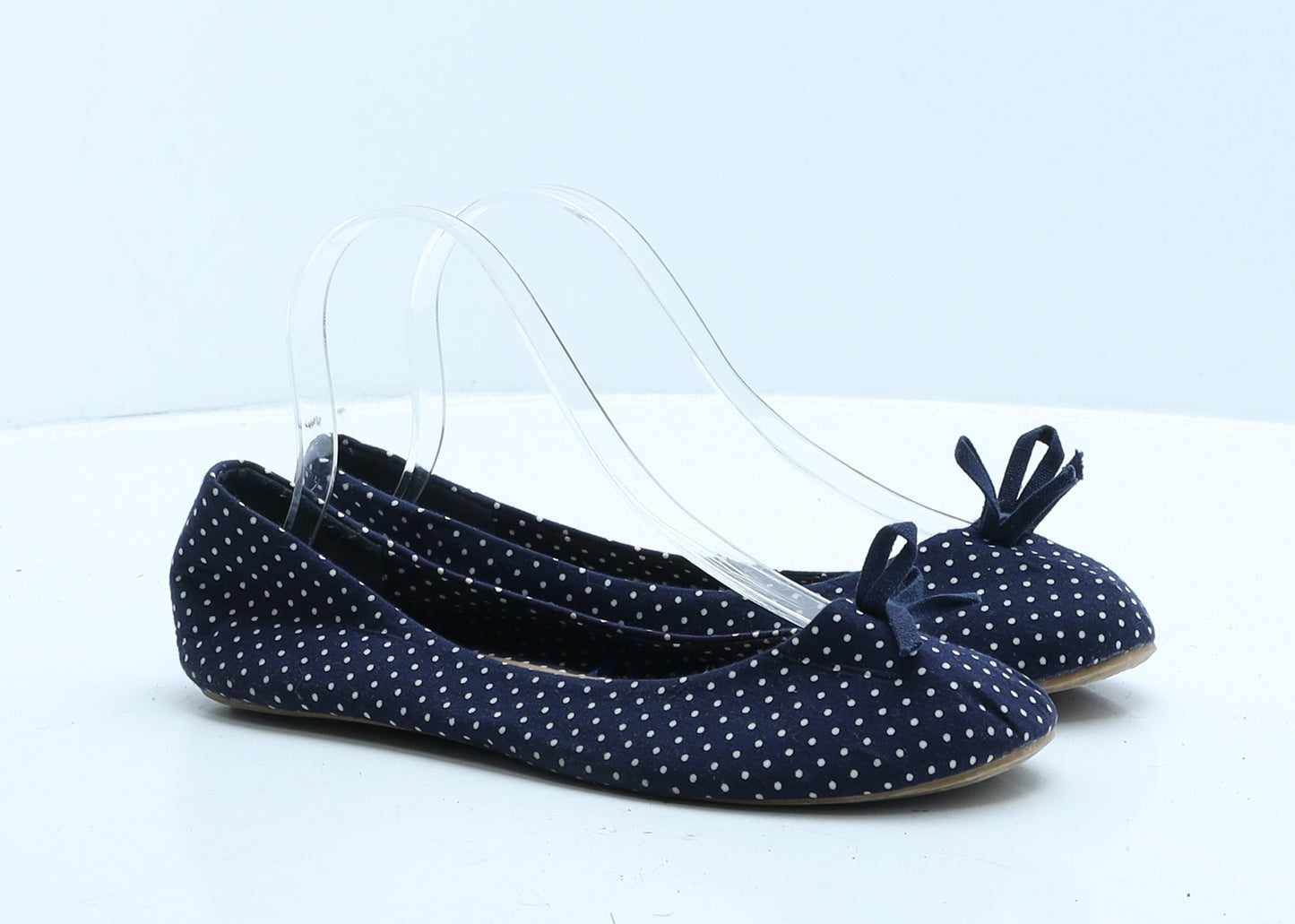 Atmosphere Womens Blue Polka Dot Fabric Ballet Flat UK 5 38