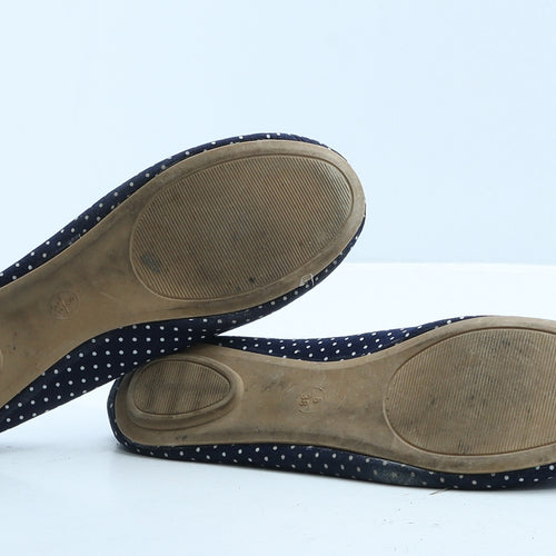 Atmosphere Womens Blue Polka Dot Fabric Ballet Flat UK 5 38