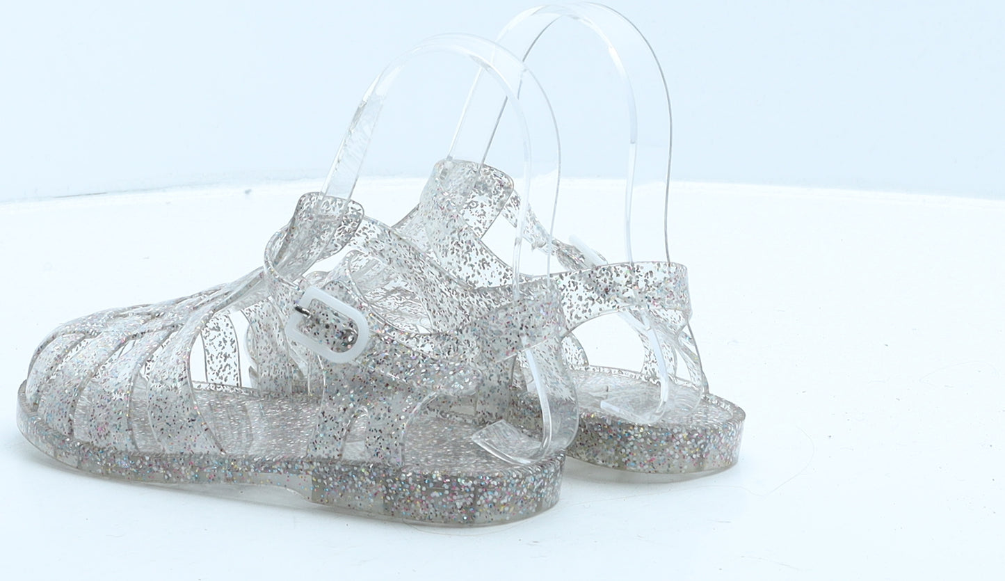 Preworn Girls Clear Rubber Gladiator Sandal UK 12 31