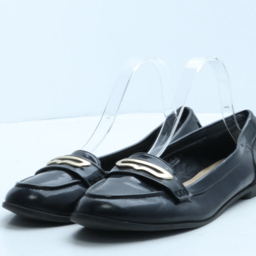 F&F Womens Black Vinyl Ballet Flat UK 6 39