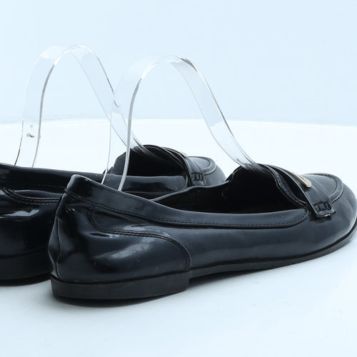 F&F Womens Black Vinyl Ballet Flat UK 6 39