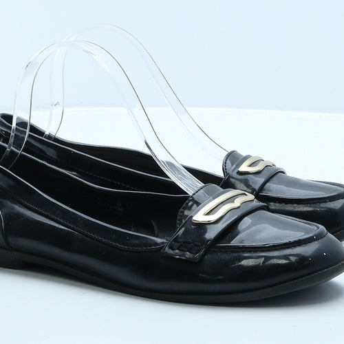 F&F Womens Black Vinyl Ballet Flat UK 6 39
