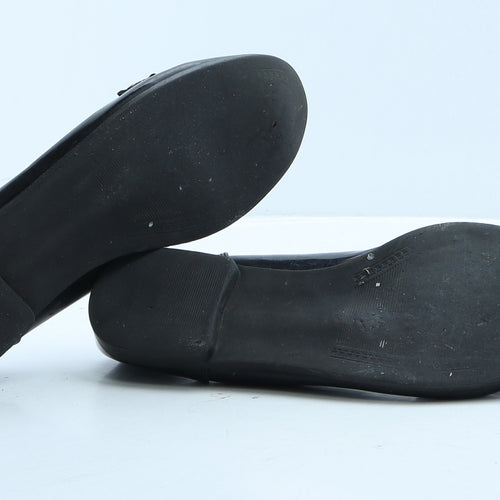 F&F Womens Black Vinyl Ballet Flat UK 6 39