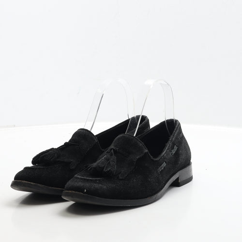 H London Womens Black Suede Loafer Casual UK 3 36