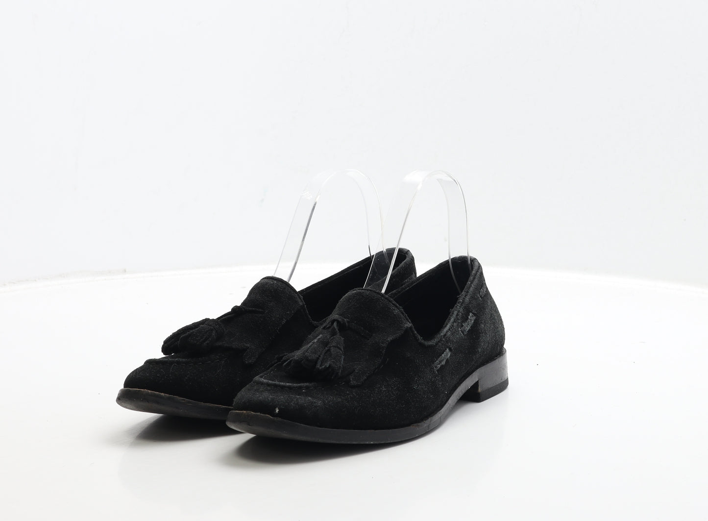 H London Womens Black Suede Loafer Casual UK 3 36