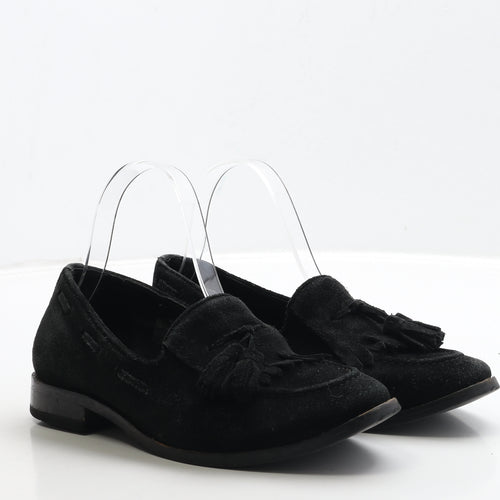 H London Womens Black Suede Loafer Casual UK 3 36