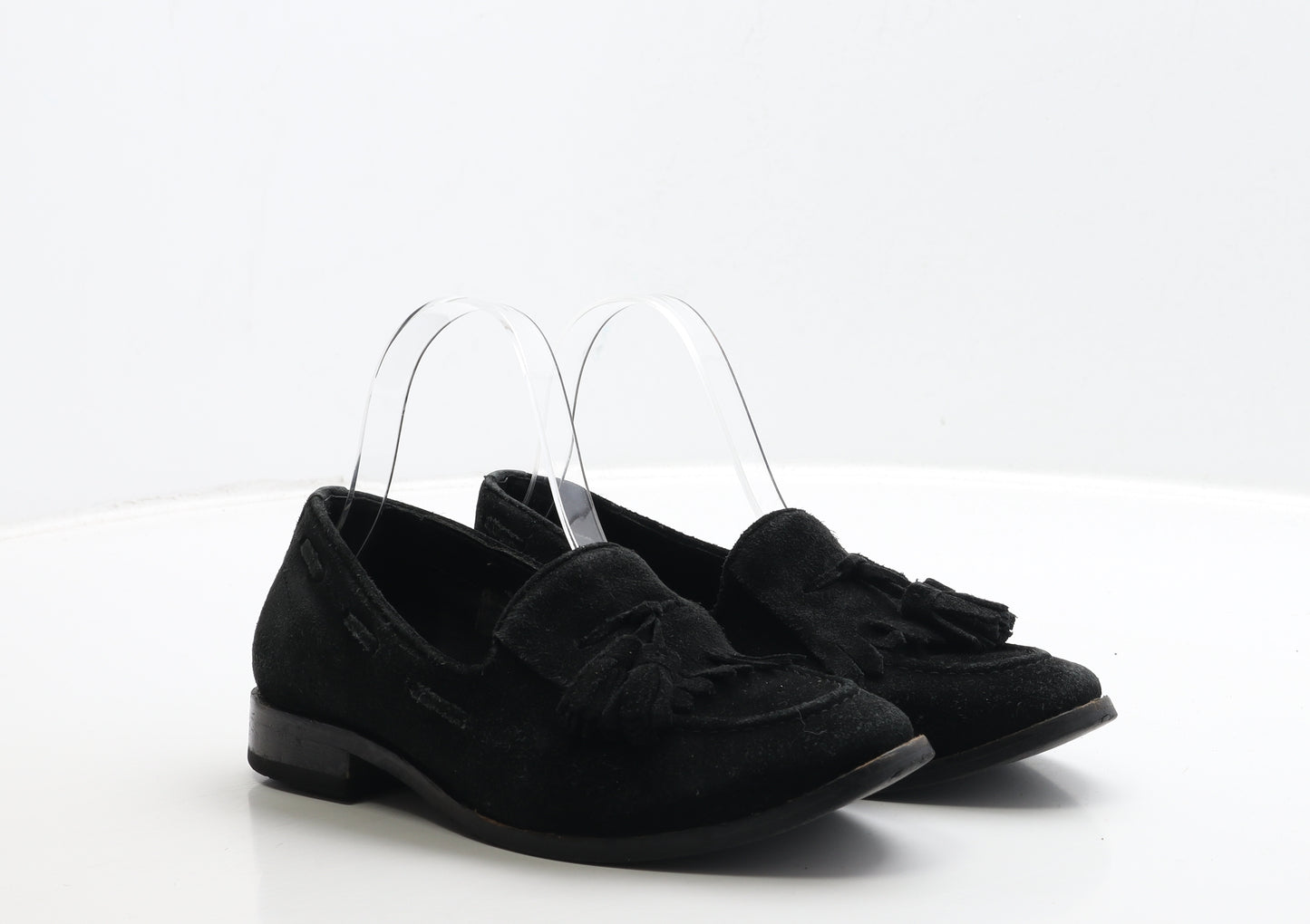 H London Womens Black Suede Loafer Casual UK 3 36