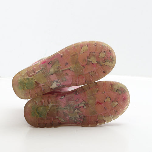 Preworn Girls Pink Rubber Wellies Boot UK 11 29 - Unicorn Detail