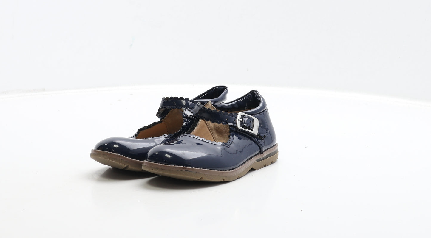 Mothercare Girls Blue Patent Leather Mary Jane Casual UK 8 25
