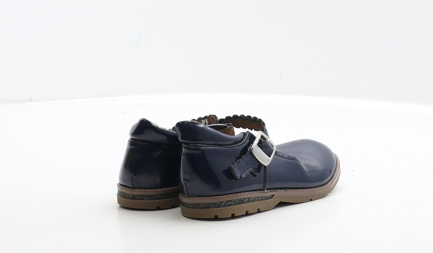 Mothercare Girls Blue Patent Leather Mary Jane Casual UK 8 25