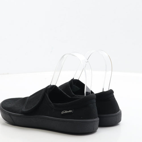Clarks Boys Black Fabric Trainer Casual UK 1.5 33.5