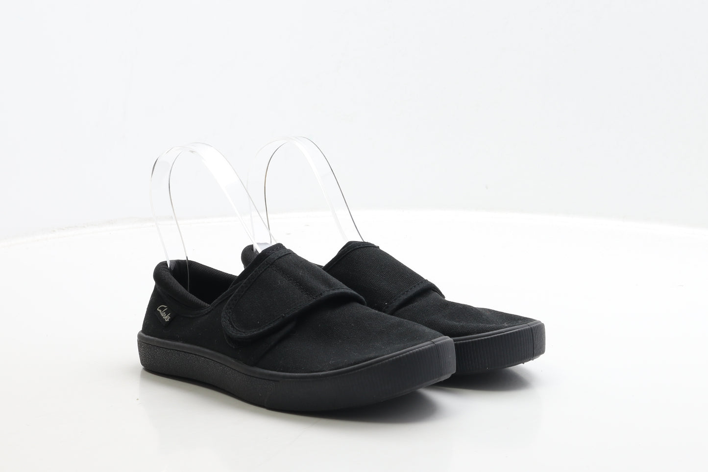 Clarks Boys Black Fabric Trainer Casual UK 1.5 33.5