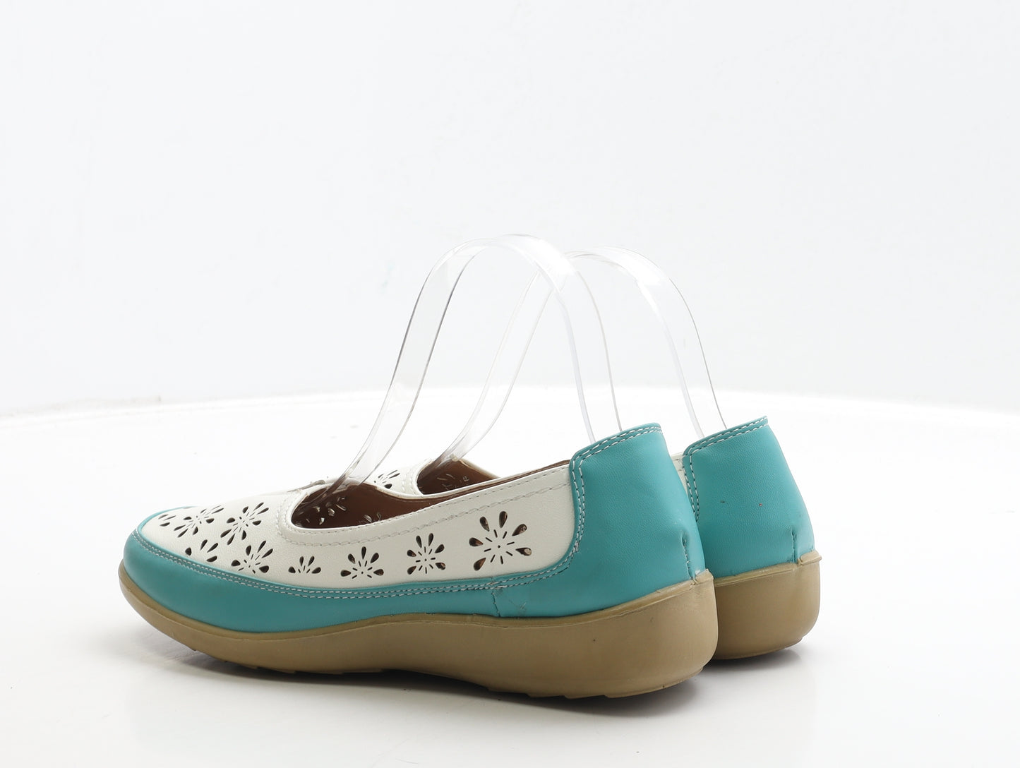 Cotton Traders Womens Multicoloured Geometric Leather Loafer Flat UK 5