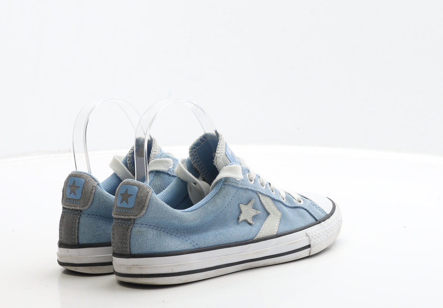 Converse Girls Blue Suede Trainer UK 1 33 - Star Detail