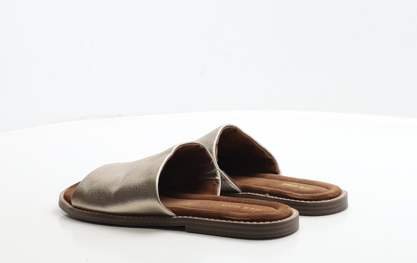 Per Una Womens Gold Leather Slip On Sandal UK 6