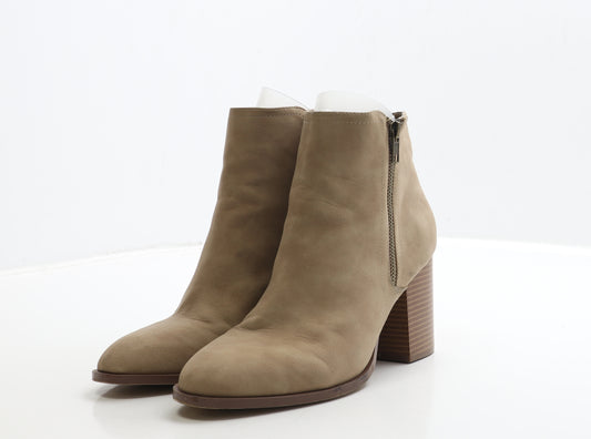 Primark Womens Brown Leather Bootie Boot UK 7 40