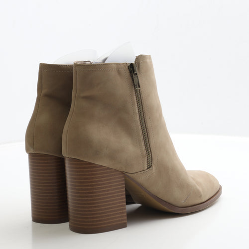 Primark Womens Brown Leather Bootie Boot UK 7 40