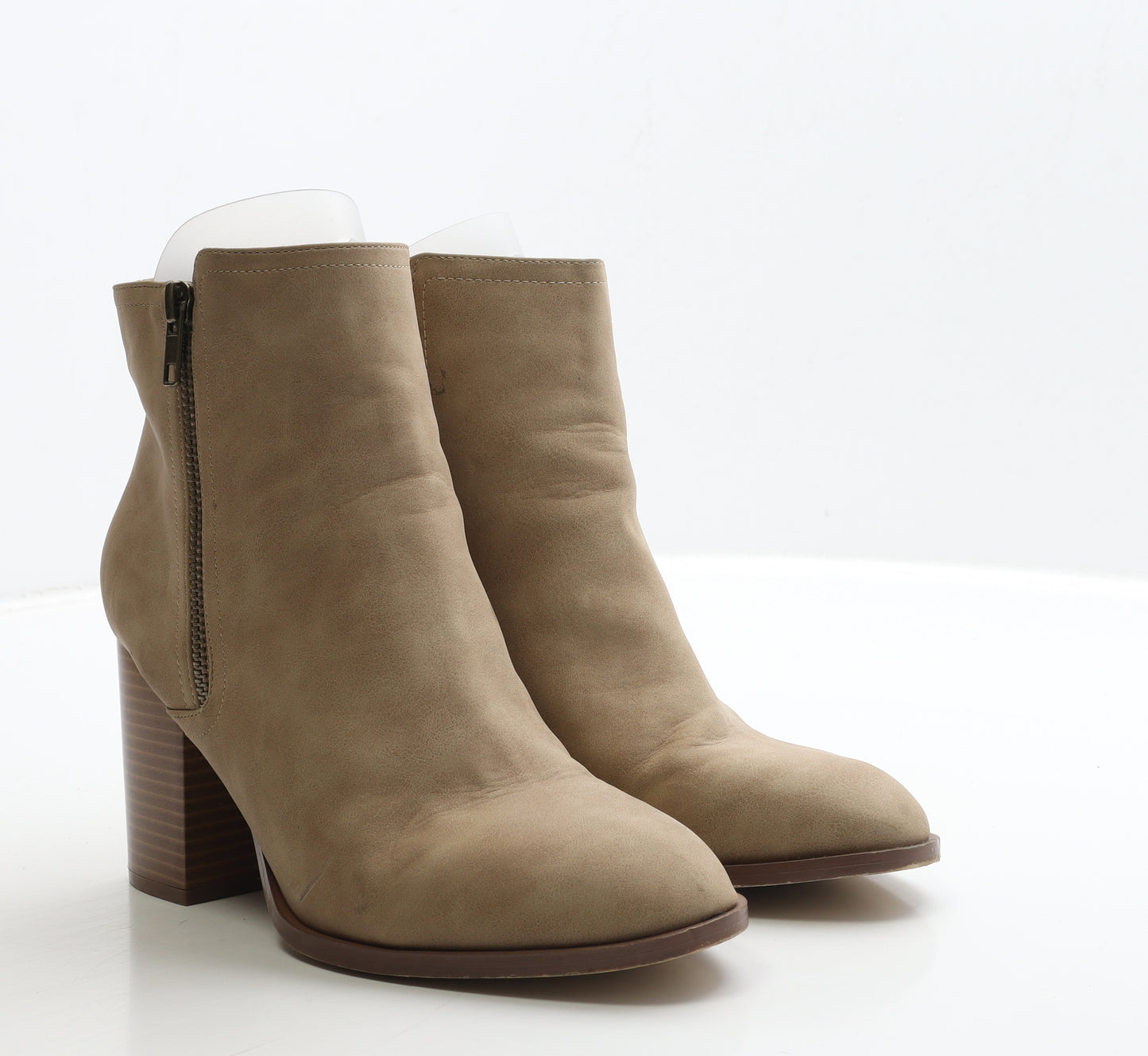 Primark Womens Brown Leather Bootie Boot UK 7 40