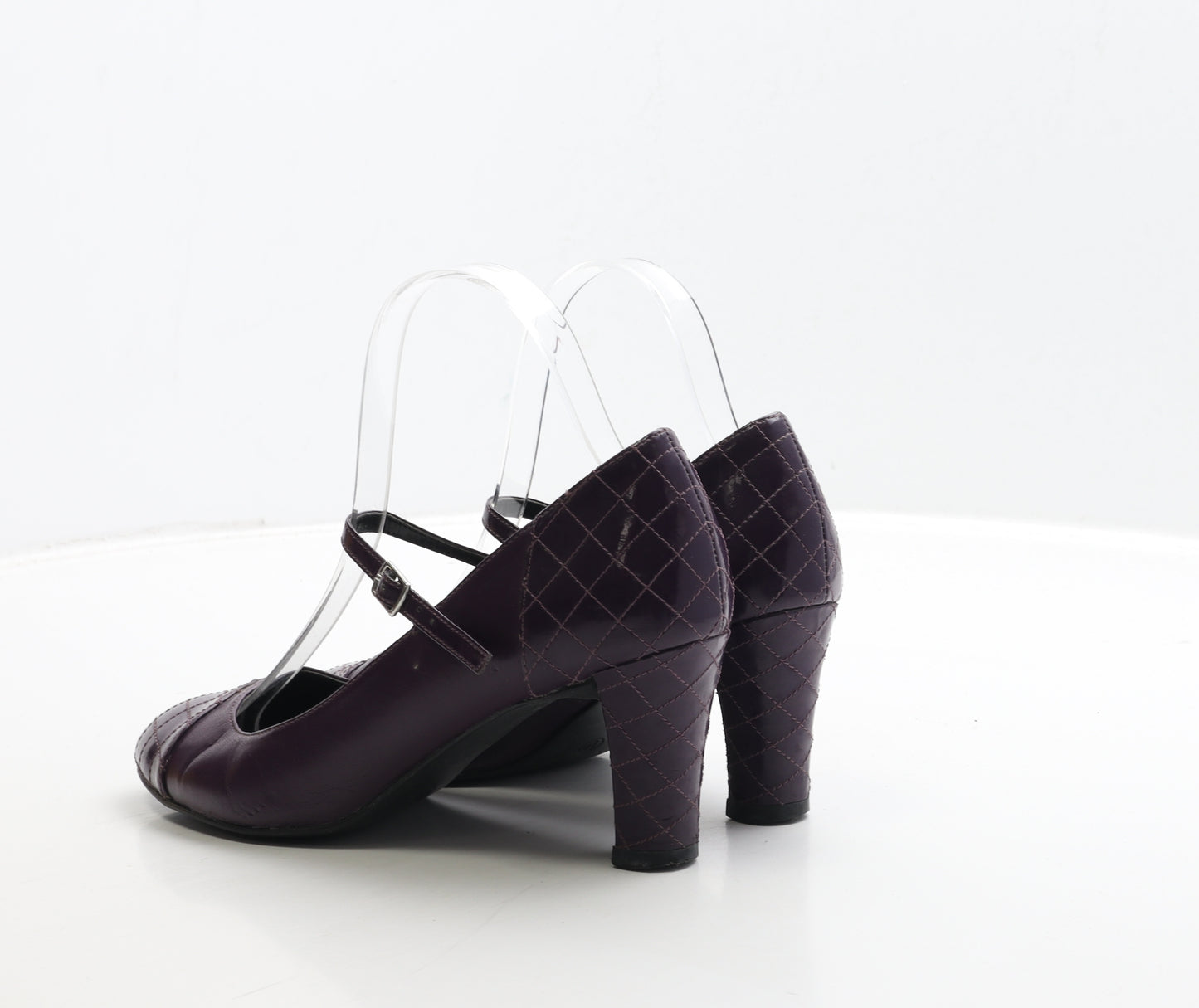 Preworn Womens Purple Leather Court Heel UK 4.5