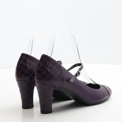 Preworn Womens Purple Leather Court Heel UK 4.5