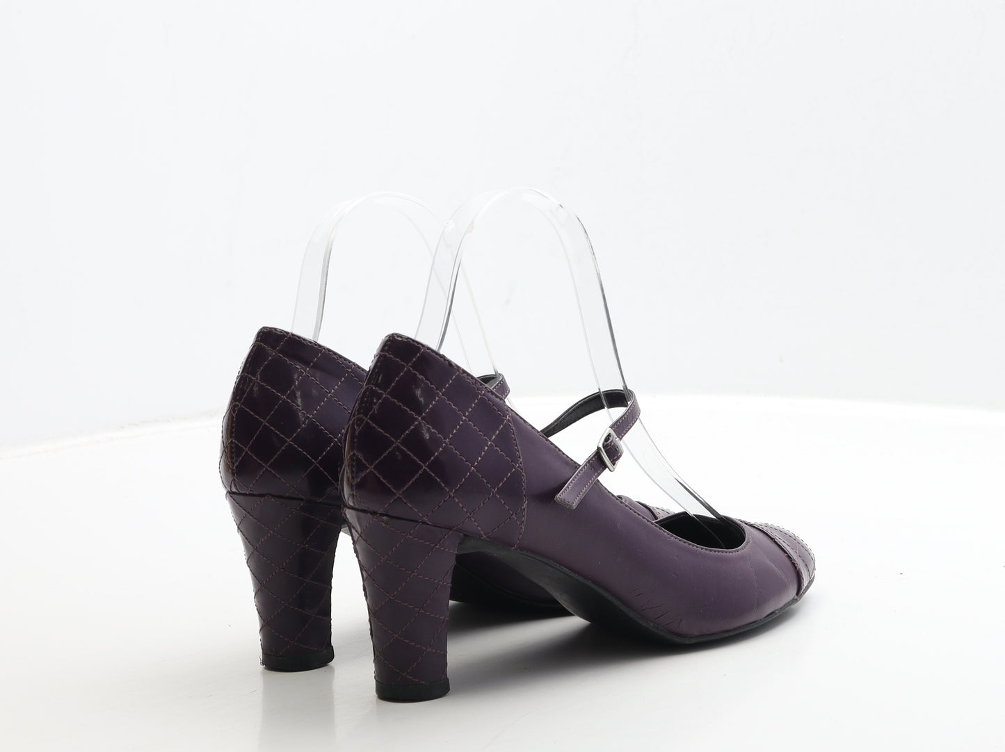 Preworn Womens Purple Leather Court Heel UK 4.5