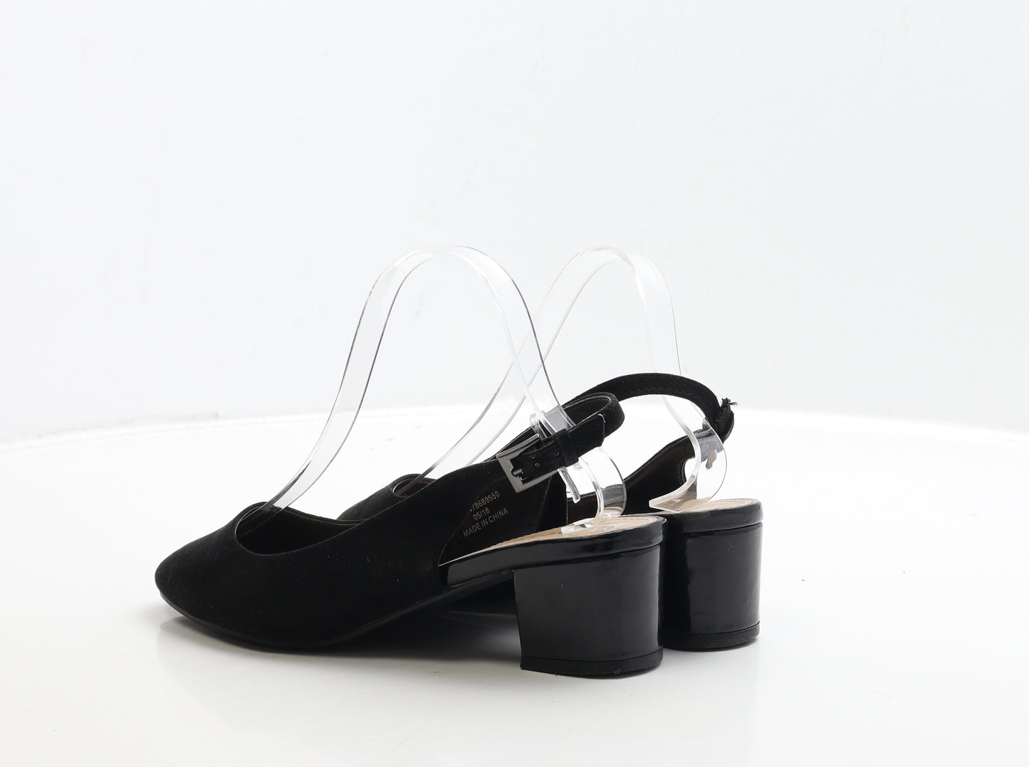 Principles Womens Black Suede Slingback Heel UK 7 40 - Wide Fit