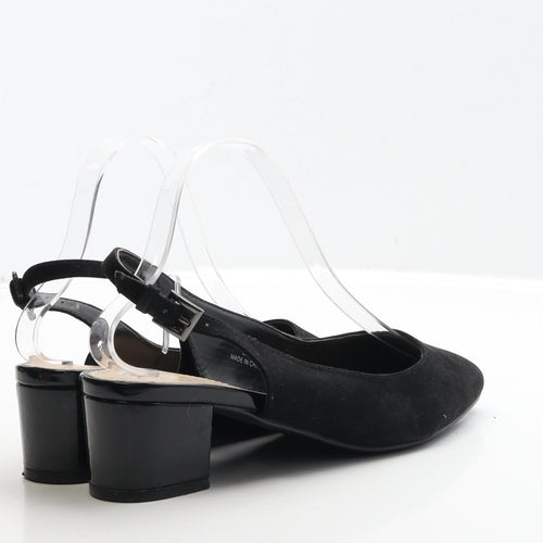 Principles Womens Black Suede Slingback Heel UK 7 40 - Wide Fit
