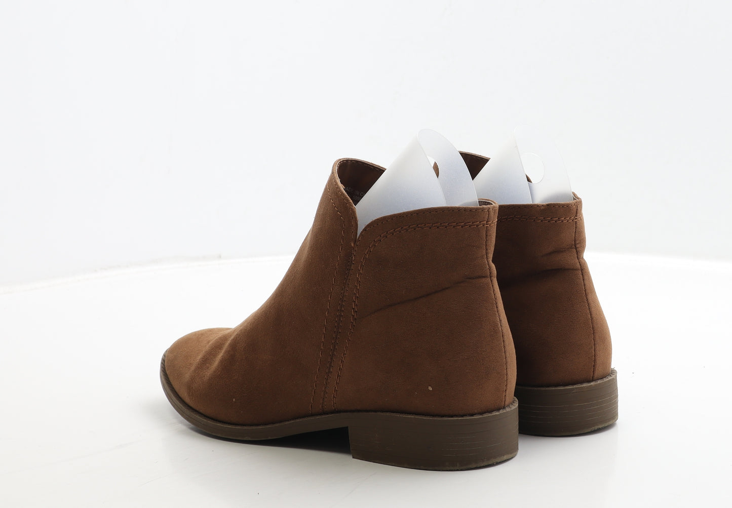 F&F Womens Brown Leather Bootie Boot UK 6 39