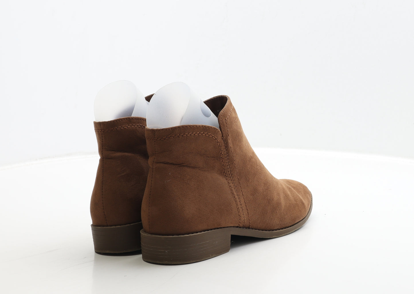 F&F Womens Brown Leather Bootie Boot UK 6 39