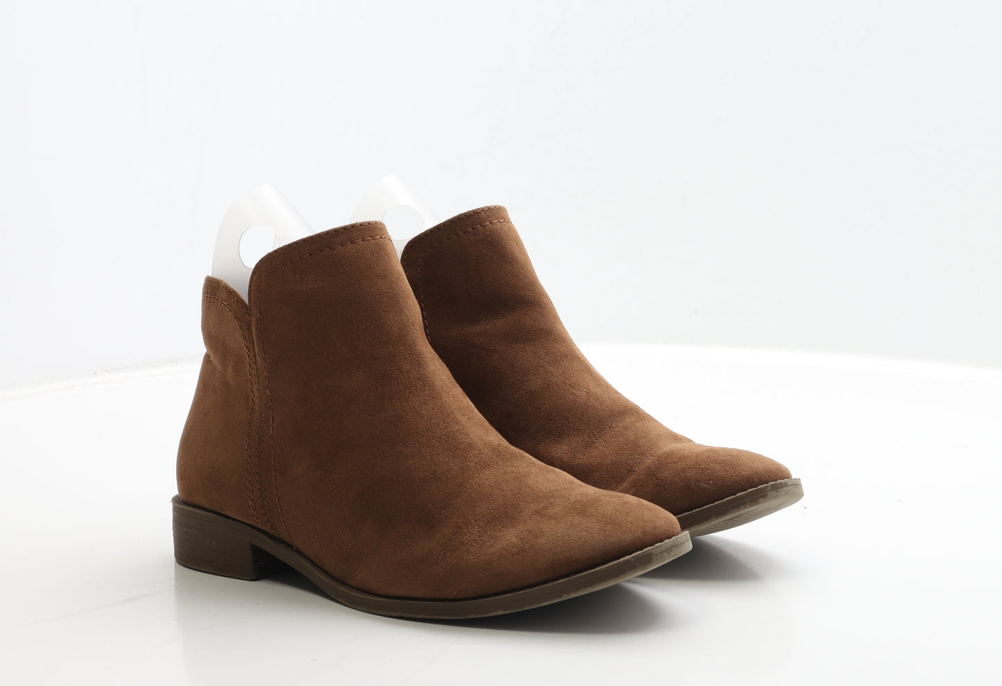 F&F Womens Brown Leather Bootie Boot UK 6 39