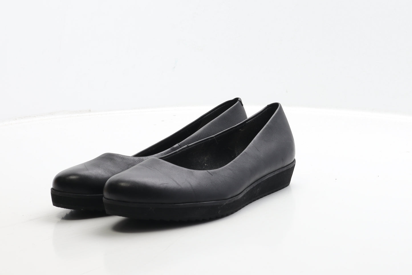 Clarks Womens Black Leather Flat UK 4 37