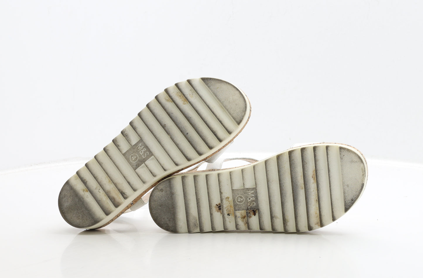 Marks and Spencer Womens Silver Polyester Strappy Sandal UK 4