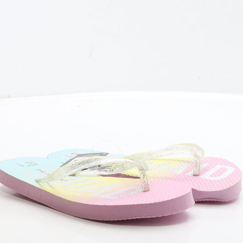 Primark Girls Multicoloured Rubber Thong Sandal UK 2 35