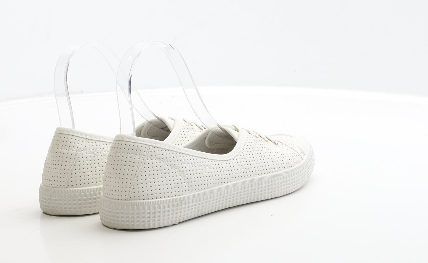 New Look Womens White Spotted Polyester Trainer UK 3 36