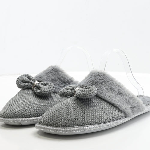 Primark Womens Grey Polyester Slip On Slipper UK 40