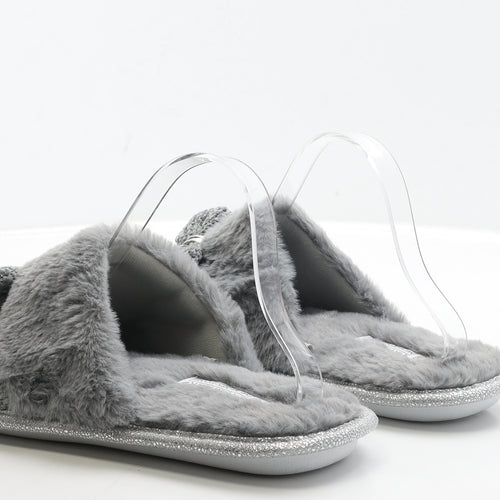 Primark Womens Grey Polyester Slip On Slipper UK 40