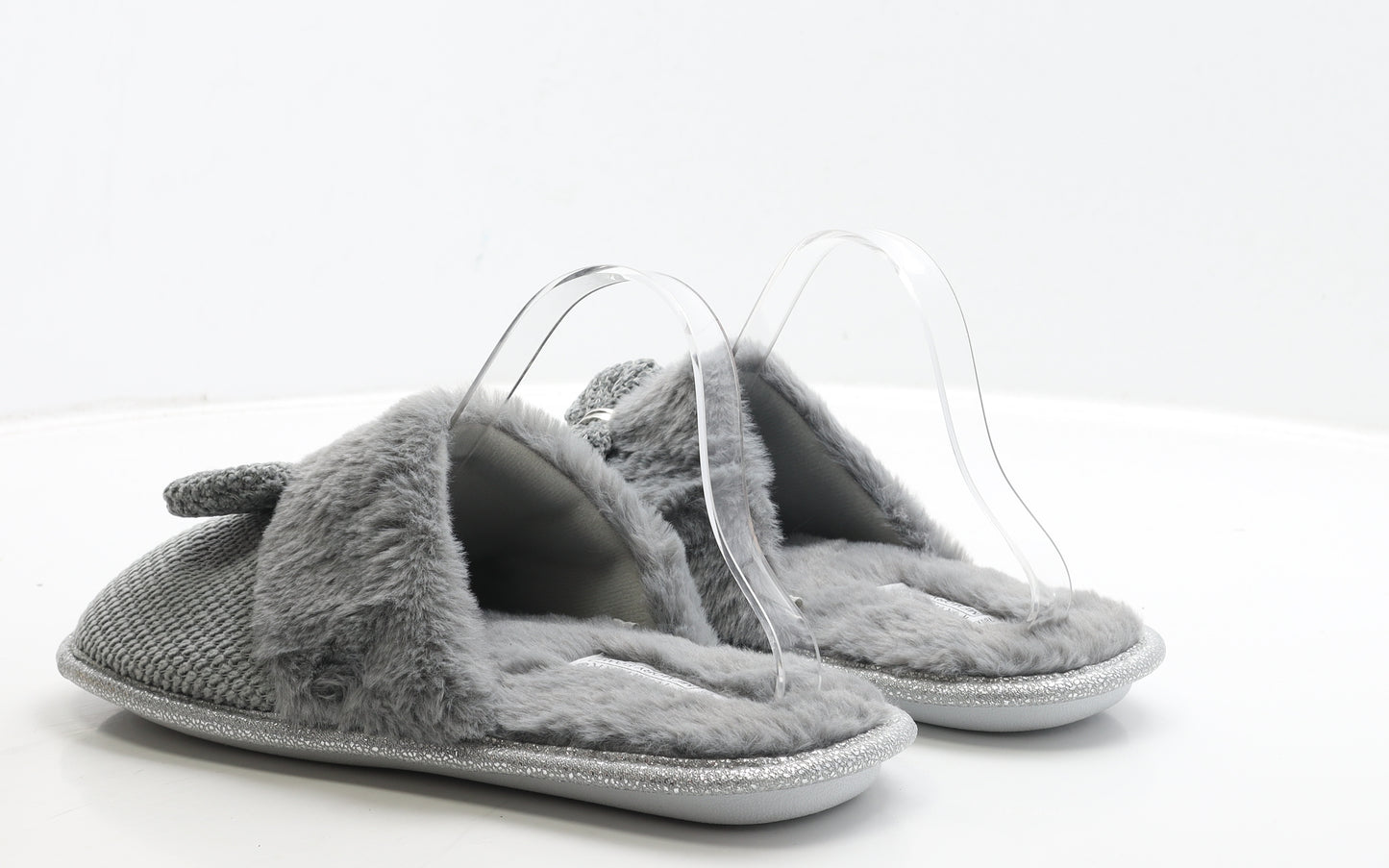 Primark Womens Grey Polyester Slip On Slipper UK 40