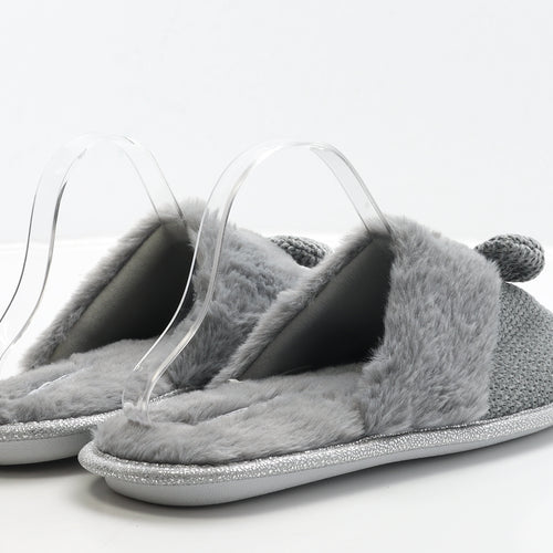Primark Womens Grey Polyester Slip On Slipper UK 40