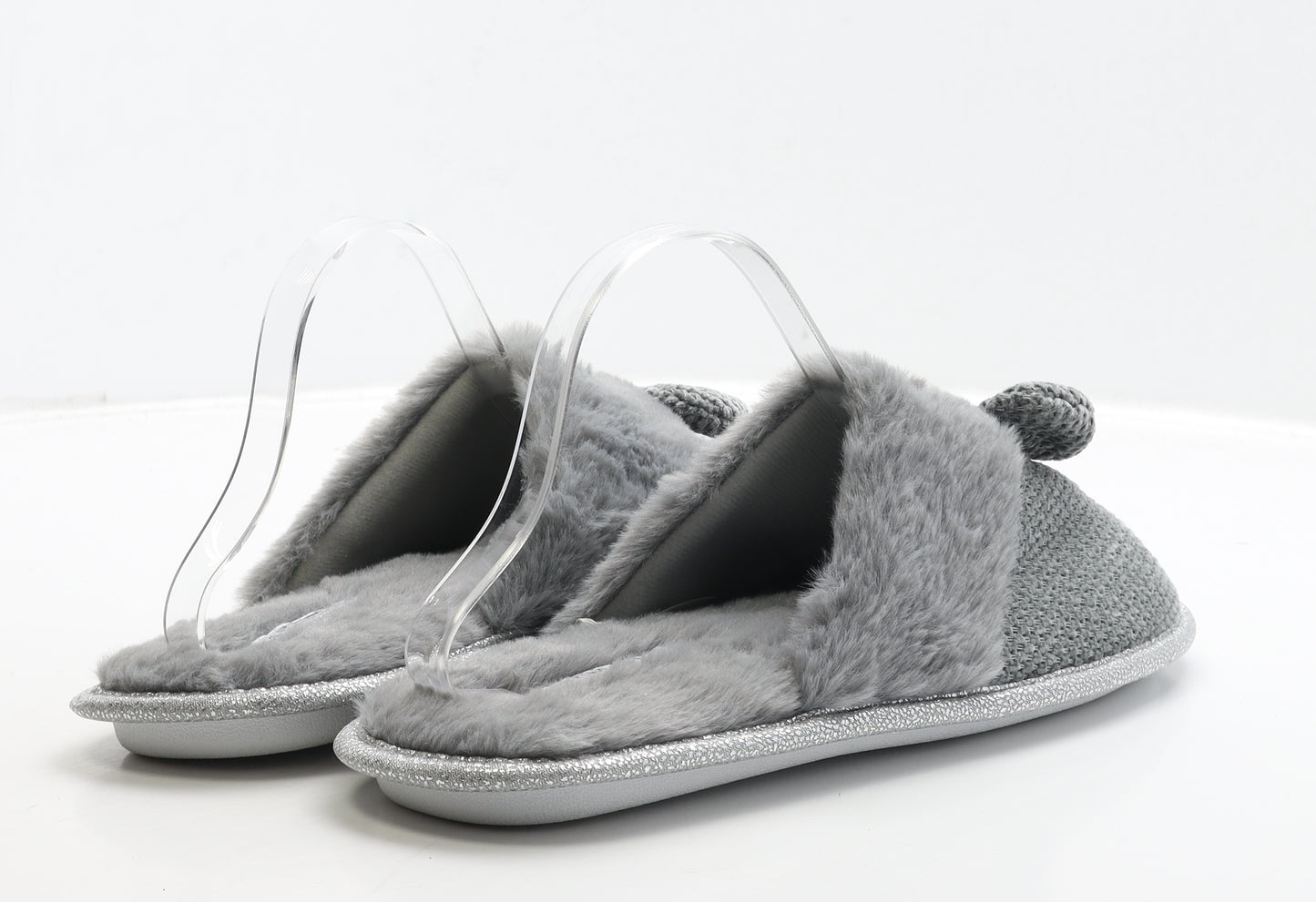 Primark Womens Grey Polyester Slip On Slipper UK 40