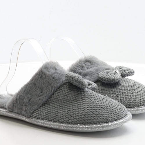 Primark Womens Grey Polyester Slip On Slipper UK 40