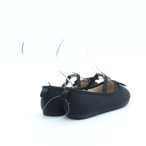 H&M Girls Black Polyester Ballet Flat UK 3.5 20 - 3.5-4.5