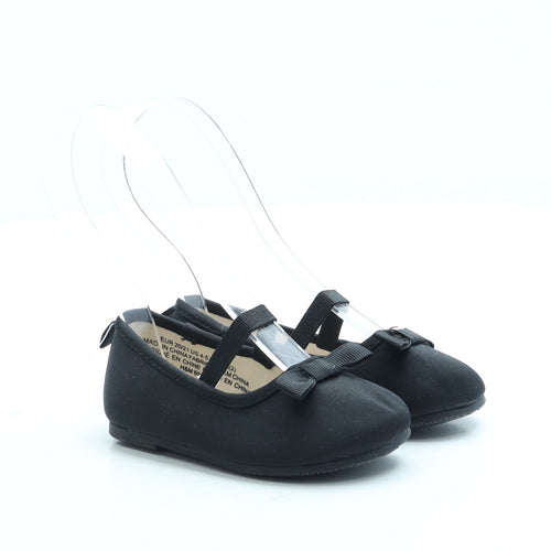 H&M Girls Black Polyester Ballet Flat UK 3.5 20 - 3.5-4.5