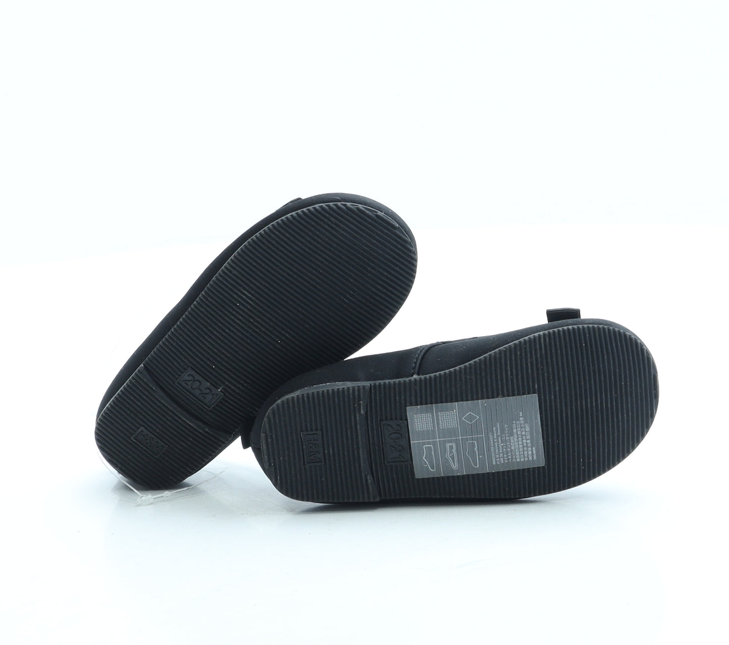 H&M Girls Black Polyester Ballet Flat UK 3.5 20 - 3.5-4.5
