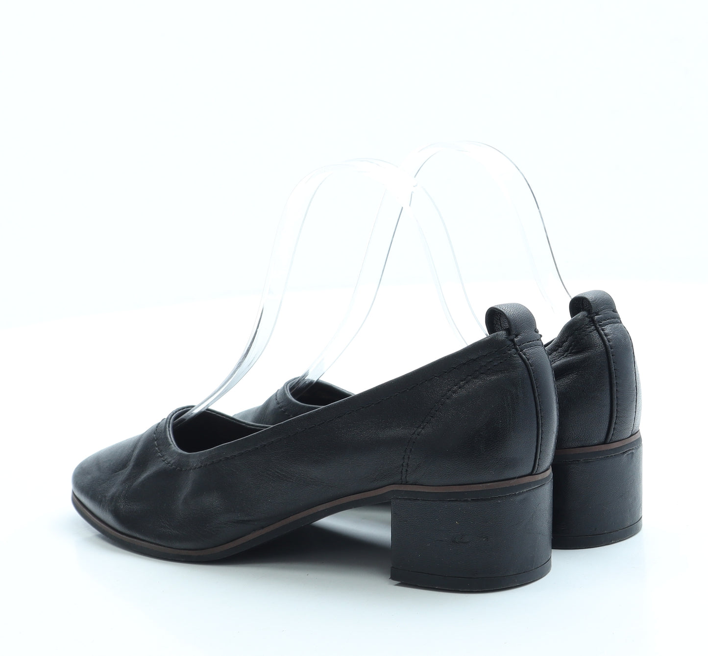 Marks and Spencer Womens Black Leather Court Heel UK 3.5