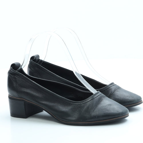 Marks and Spencer Womens Black Leather Court Heel UK 3.5