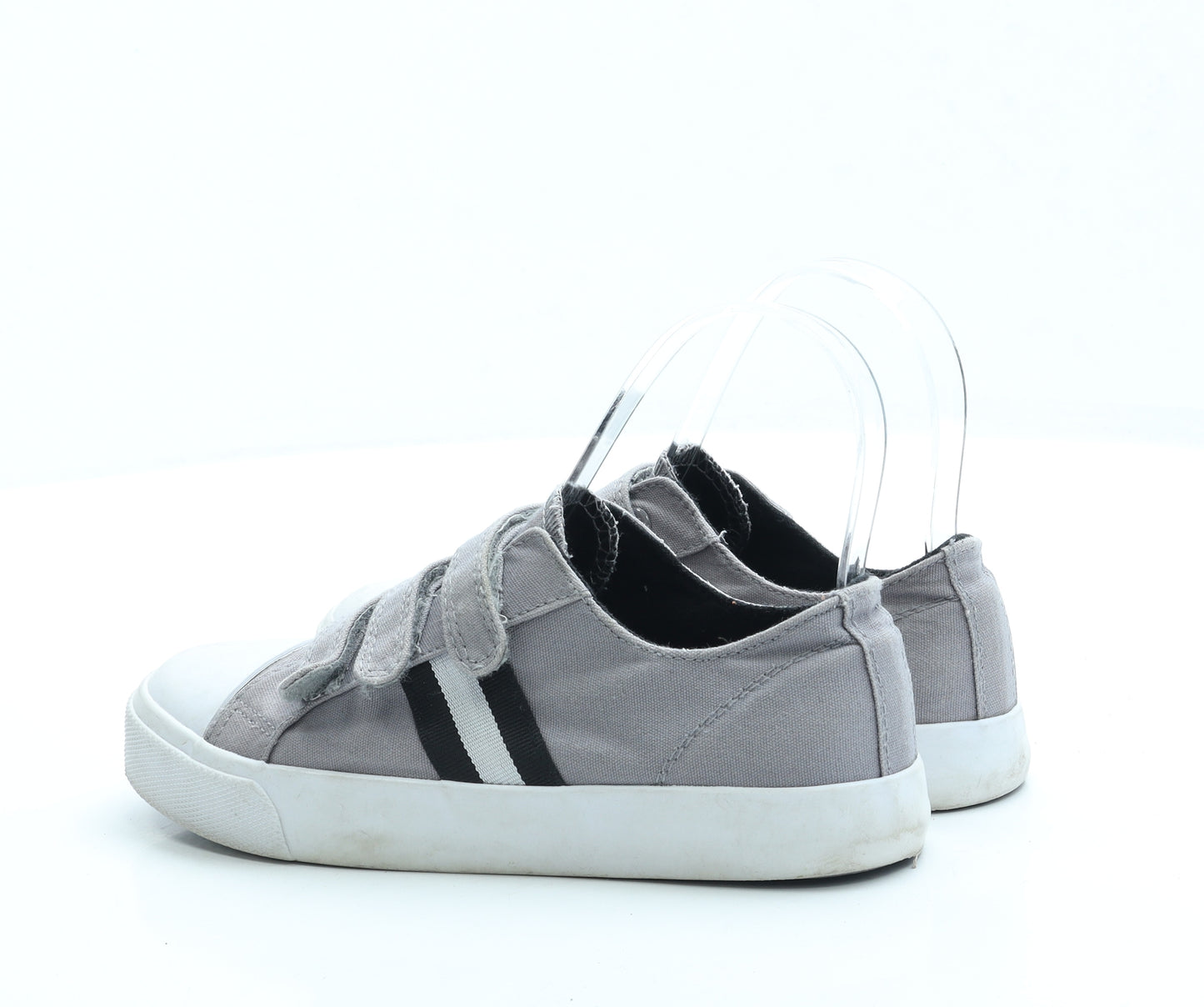 George Boys Grey Fabric Trainer UK 1 33