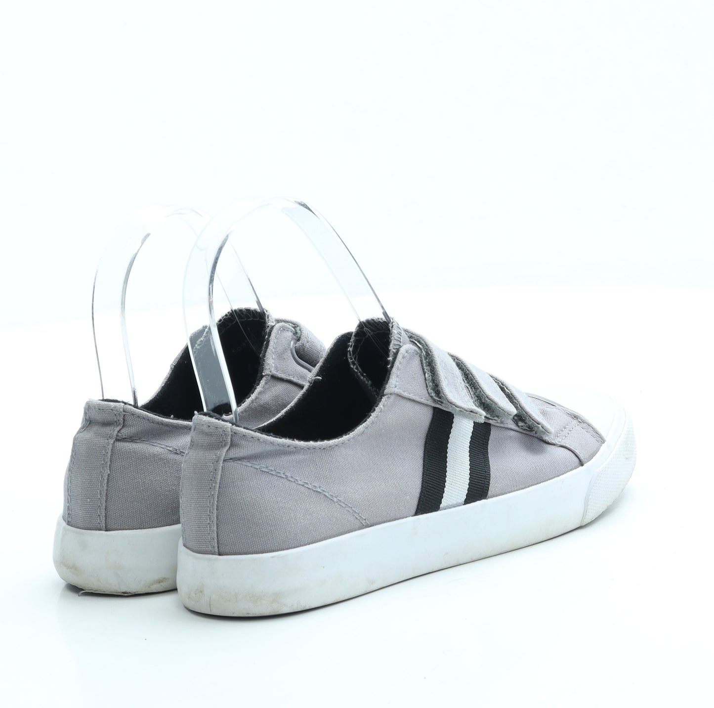 George Boys Grey Fabric Trainer UK 1 33