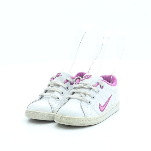 Nike Girls White Leather Trainer UK 5 21