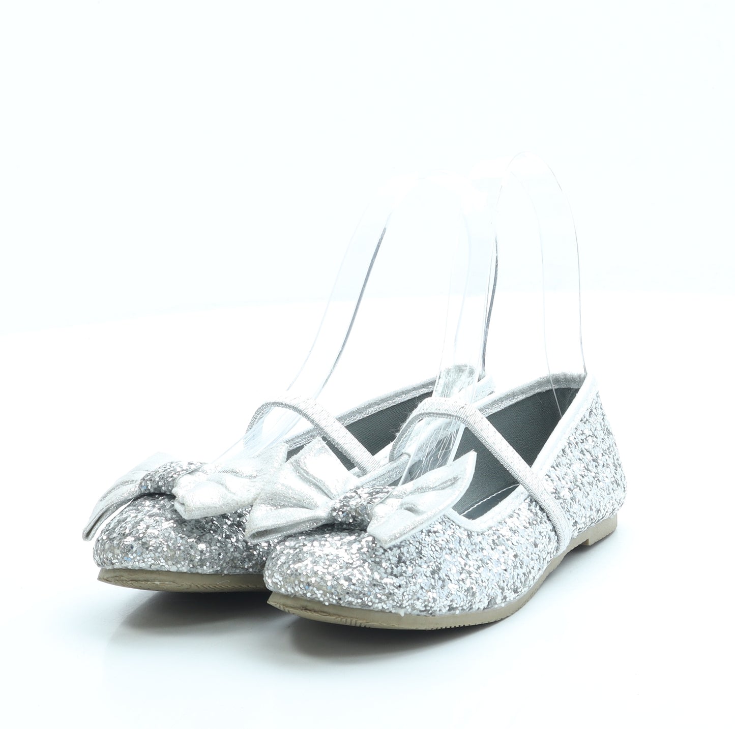 Walkright Girls Silver Polyester Ballet Flat UK 11